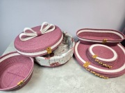 ELEGANCKI RĘCZNIE WYKONANY ZESTAW STOŁOWY – KOMPLET DEKORACYJNY