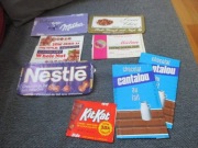 OPAKOWANIA ETYKIETY CZEKOLADY ANGLIA RRANCJA WEGRY itp LAT. 70/80