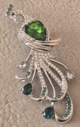 Piękna brosza Broszka bogatozdobiona PAW RAJSKI PTAK NOWA. (T) DUŻA.