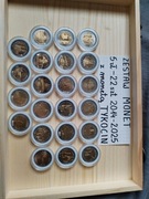 5zł 23szt  Ratusz w Brzegu 2014-2025 w kapslu mennicze w skrzyneczce.