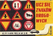 Etykiety zapałczane-Ucz się znaków drogowych-Sianów