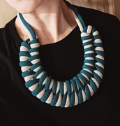 Unikatowy naszyjnik bawełniany#rękodzieło# sznurek#