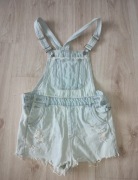 Krótkie spodenki ogrodniczki jeansowe H&M