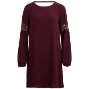 36 S Object Bordowa sukienka z wycięciem na plecach wstawki koronka