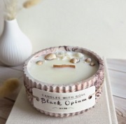 Świeca Sojowa Muszla w gipsie Black Opium -2w1 PREZENT Dzień Matki