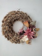 Dekoracyjny wianek w klimacie naturalnym, wianek boho