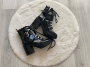 Zara lakierowane kowbojki botki sztyblety 36 kozaki 