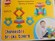 Kolorowe klocki edukacyjne 30 elementów 