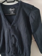 Reserved zapinany sweterek granatowy ciemny 122 świąteczny 