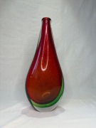 Wspaniały Wazon Szkło Artystyczne Styl Murano Sommerso Łza Teardrop