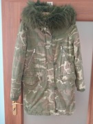 Kurtka Zara r. XS, szer. 51 cm, parka płaszcz