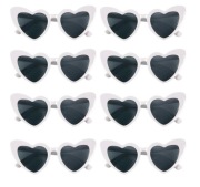 8 SZTUK ZESTAW Okulary serduszka białe Wesele Ślub Wieczór Panieński 