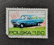 Stary znaczek pocztowy Polska FSO Fiat 125 p