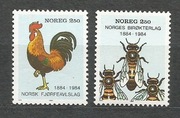Norwegia 1984 Mi 908-909 pszczelarstwo pszczoły**czyste