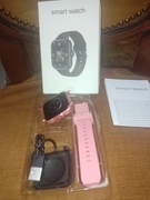 Smartwatch damski H9 różowy – nowy, pełny zestaw, ekran 2 puls