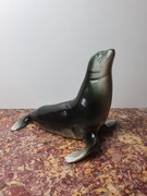 Figurka porcelana Foka, Czechosłowacja, Royal Dux, 15 cm