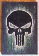 Punisher Obraz ręcznie grawerowany na blasze... Staloryt