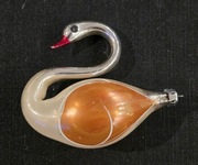 Łabędź szklany 1 szt bombki prl retro ozdoby choinkowe vintage kształtki 