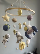 Karuzela do łóżeczka Kosmos, ręczna robota, szydełko, prezent dla noworodka