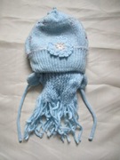 Komplet czapka z szalikiem niebieska 42-50