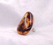 Pierścionek - Srebro i Bursztyn