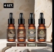 4x Olejki Eteryczne z Pipetą – Do Dyfuzora Domowego i Samochodowego