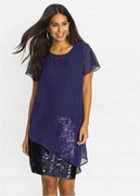 Elegancka SUKIENKA szyfonowa narzutka Cekiny 40/42