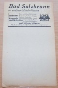 Kartka z notesu ? BAD SALZBRUNN Szczawno Zdrój