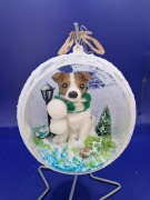 Bombka3d Z  ręcznie wykonanym Jack Russell Terrier w szaliku 