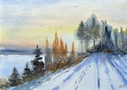 Cichy zimowy wieczór 30*42 cm