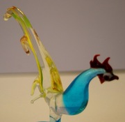 Szklany PTAK 4 ze szkła w stylu MURANO-ręcznie wykonany.