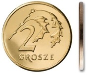 2 gr grosze 2005 mennicze z woreczka 10 sztuk.