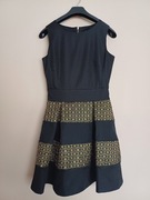 Sukienka mała czarna złota krótka mini bombka