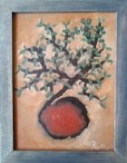 Obraz olejny, abstrakcja, miniatura olejna 18x24cm 