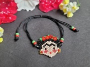 Bransoletka na sznurku Frida w czerwonym z koralików RĘKODZIEŁO HANDMADE