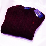 POLO RALPH LAUREN sweter S burgund Japan Selection Italian Yarn PRL kaszmir