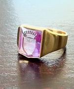 Sygnet herbowy barona w ametyście i złocie (750) !