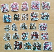 naklejki mix 50 szt urocze bałwanki scrapbooking