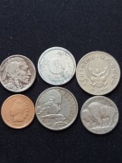 Zestaw monet z USA , Japoni i Europy