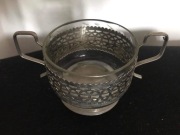Cukiernica PRL metalowy koszyczek 