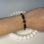 Bransoletka regulowana onyks i agat 