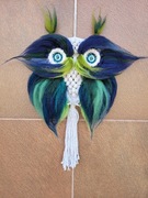 Sowa makrama z wełny czesankowej