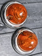 Pomarańczowe lampki retro chrom komplet 2 szt.