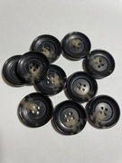 Guziki plastikowe czarne z beżem 25mm