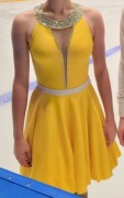 Sukienka łyżwiarska żółta svarowski 165-170cm