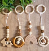 Zawieszki sensoryczne do pałąka / maty - drewniane | Montessori