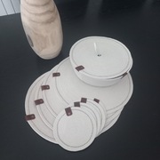 Zestaw podkładki pod talerz i kubek + koszyczek na chlebek