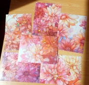 6 szt naklejek duże holograficzne kwiaty czerwone scrapbooking