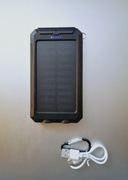 Powerbank Solarny 20.000 mAh 2xUSBA+C+Micro, latarka