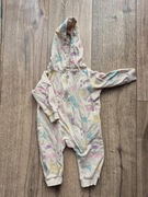 Fox&Bunny kombinezon beżowy geometryczne wzory kaptur dresowy 68